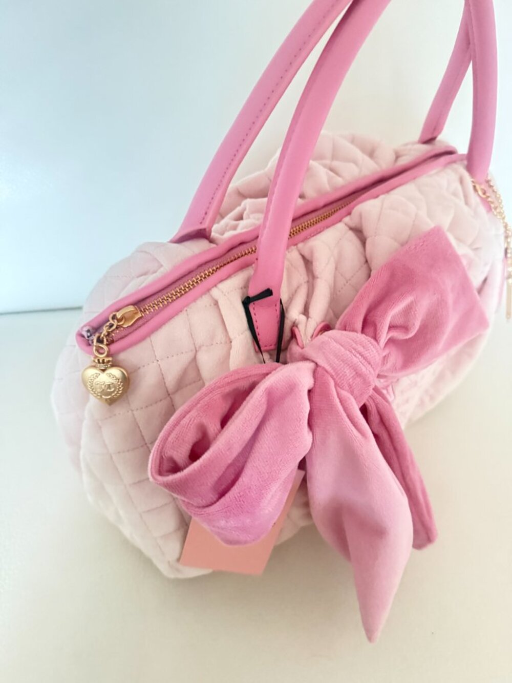 NWT JUICY COUTURE JUICY TALE BOWLERS SHOULDER BAG POWDER BLUSH PINK - Picture 2 of 6